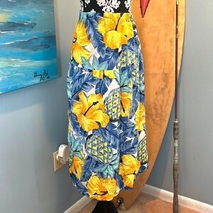 🎉HP🎉Dan Howard Maternities,Made in USA,Vibrant Amaryllis & Pineapples,WoW!